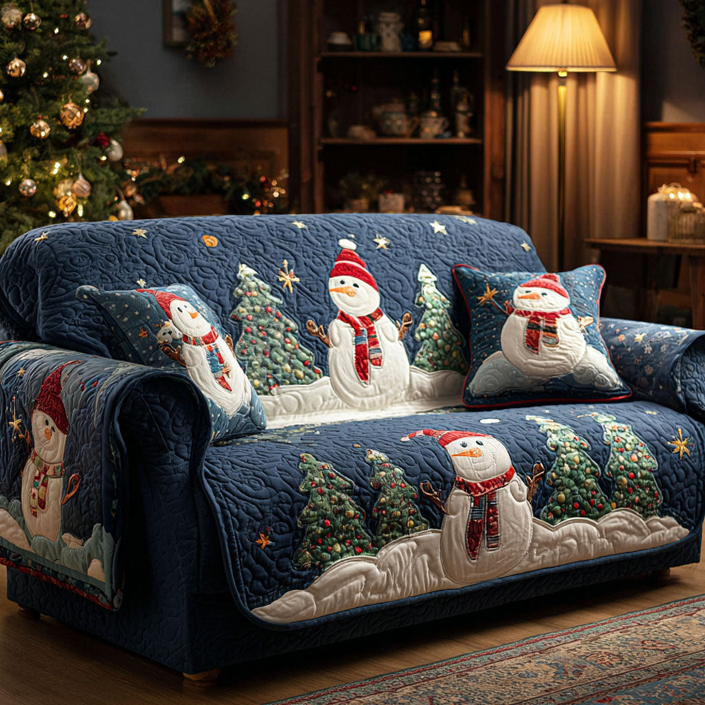 Quilted sofa cover - Winter pattern — view 1