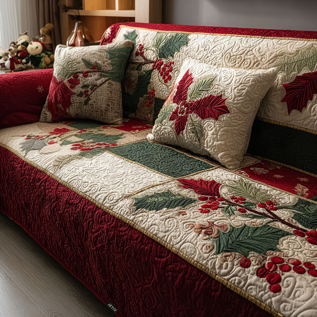 Quilted sofa cover - Winter pattern — view 1