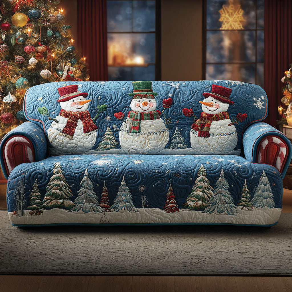 Quilted sofa cover - Winter pattern — view 1