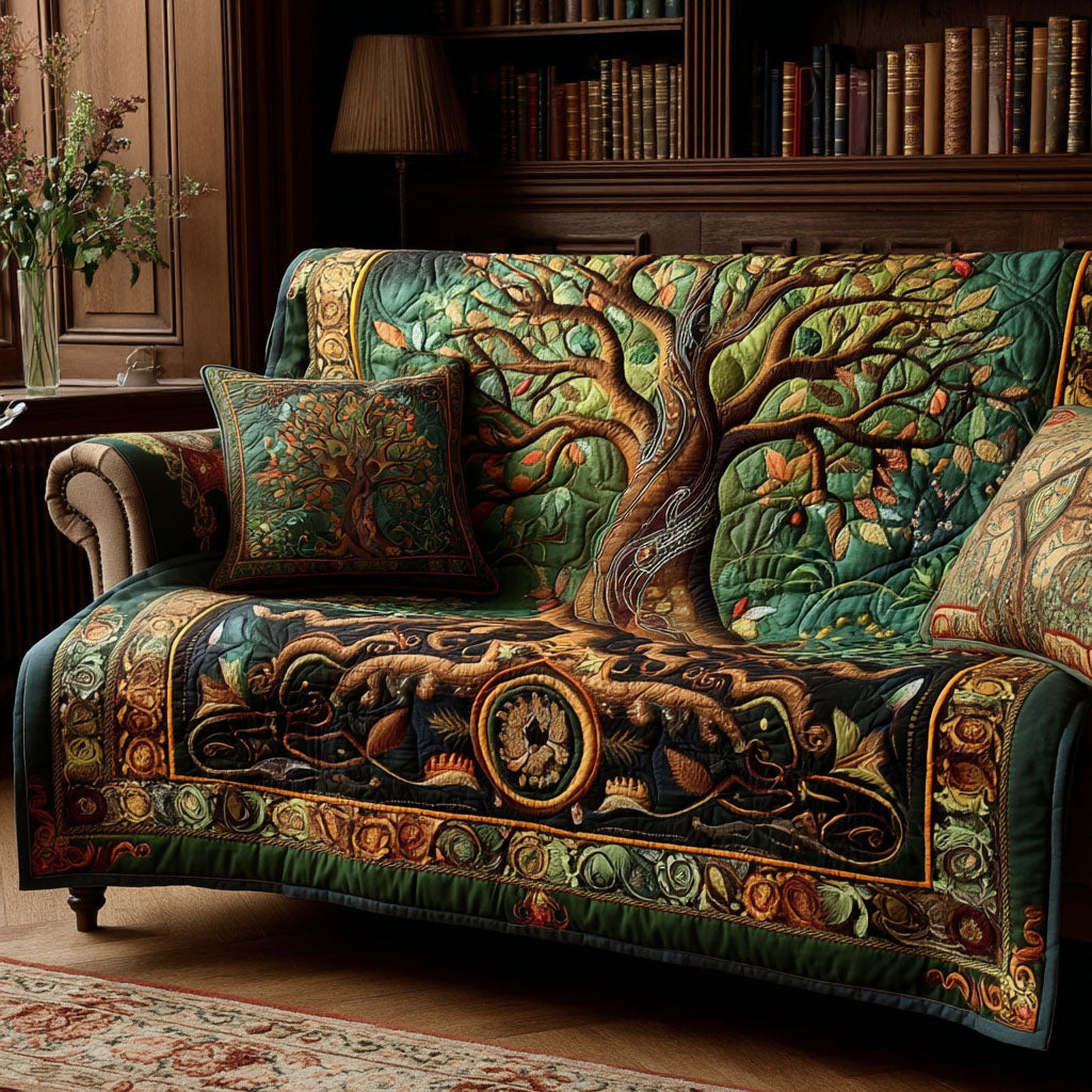Quilted Sofa Cover - Natural Roots — view 1