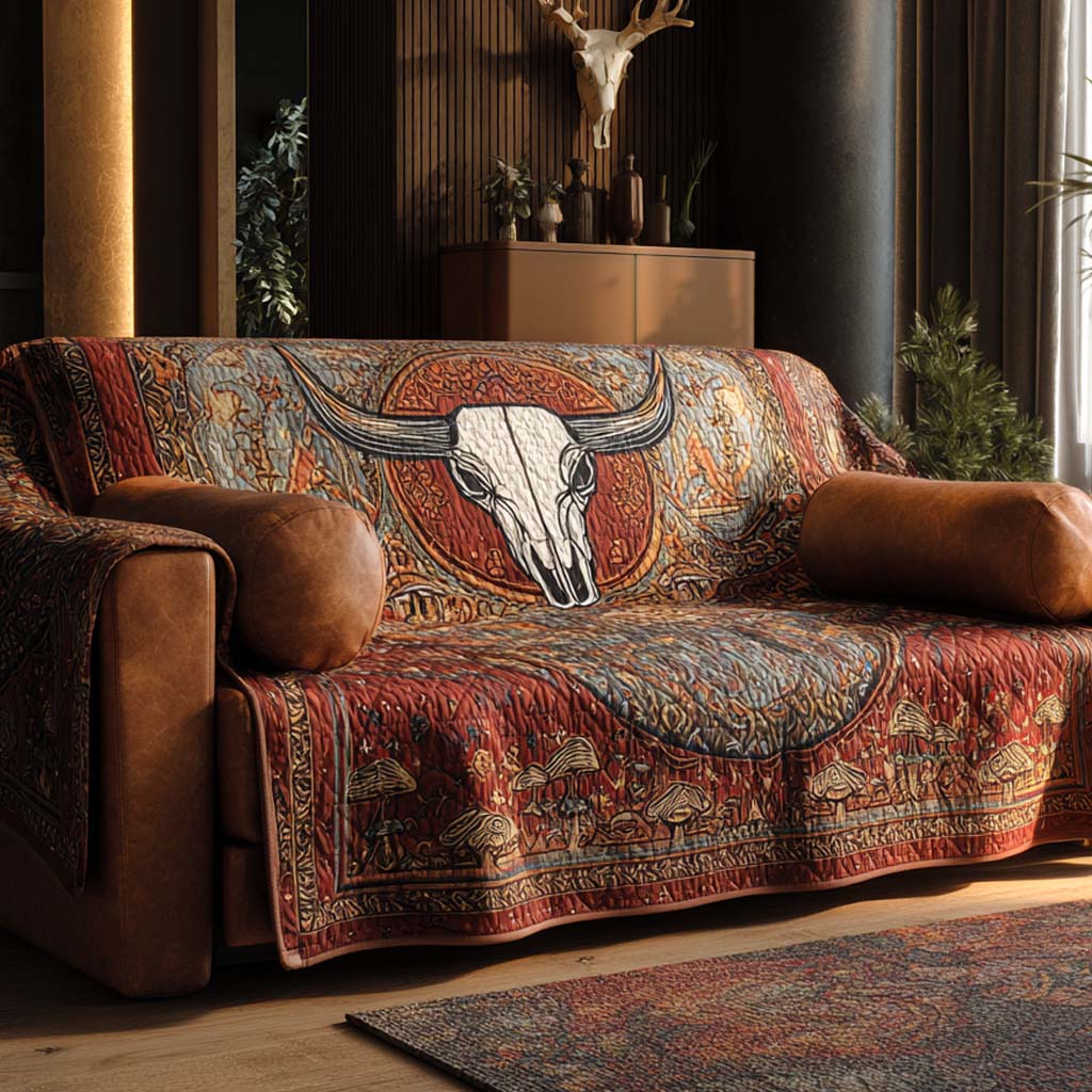 Quilted sofa cover - Texanischem Bullen — view 1