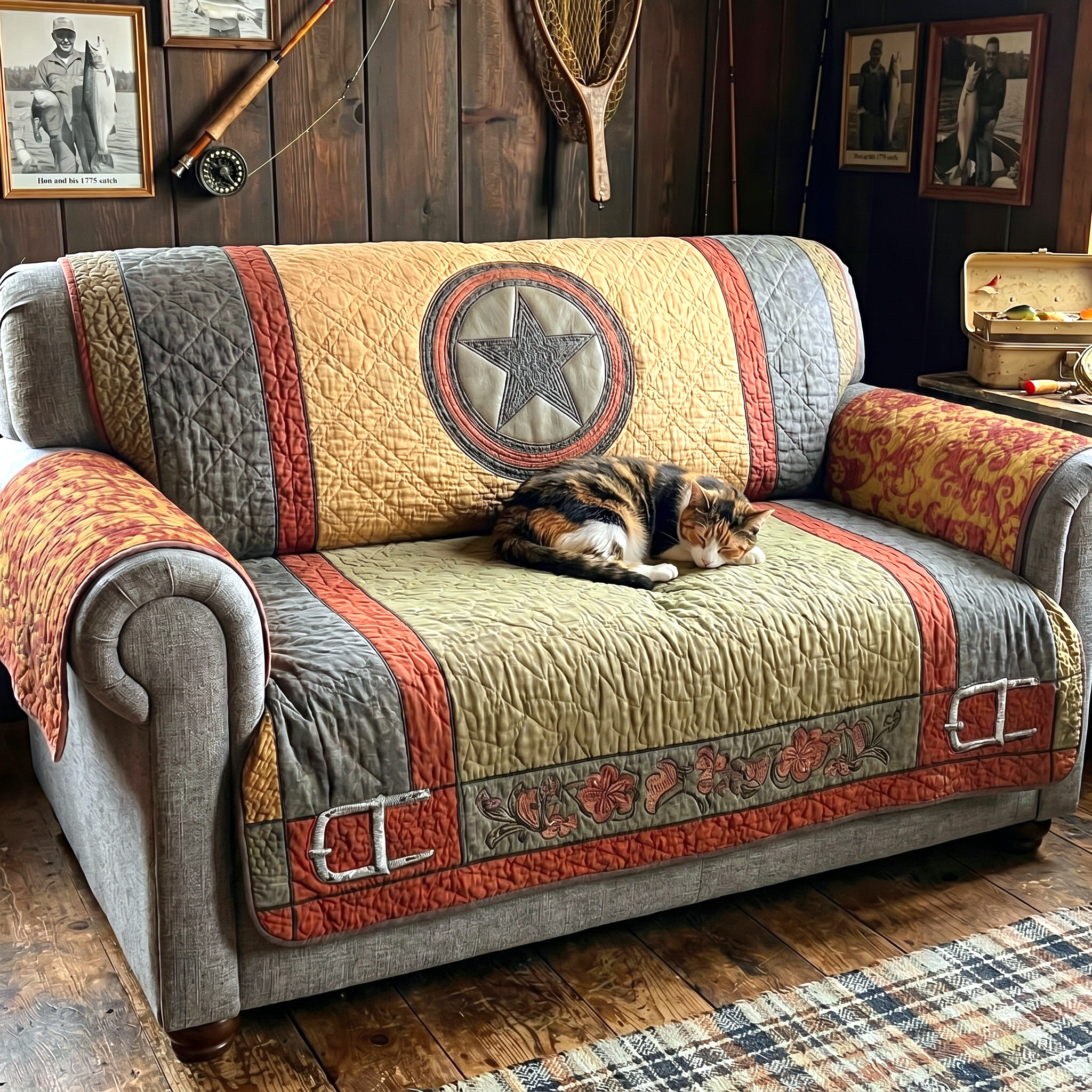 Quilted sofa cover - Texanischem star — view 5