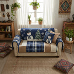 Quilted Sofa Cover - Festive Blue — view 3