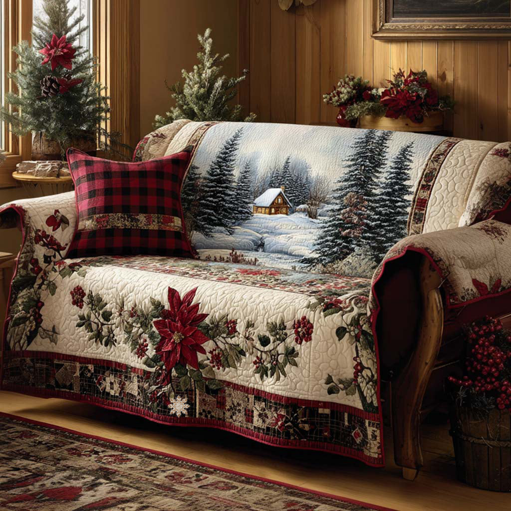 Quilted sofa cover - Festive pattern — view 1
