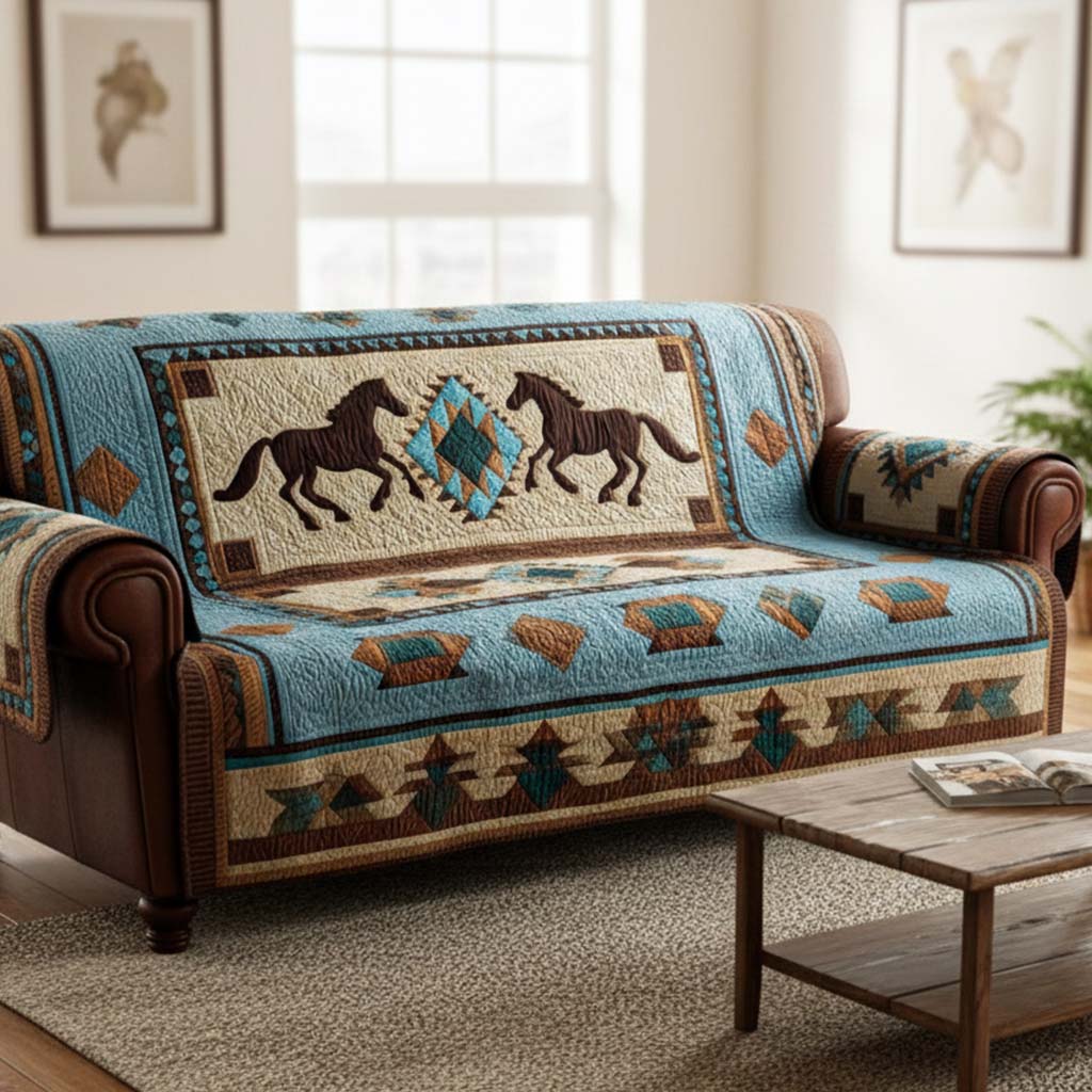 Quilted sofa cover - Wild motif — view 1