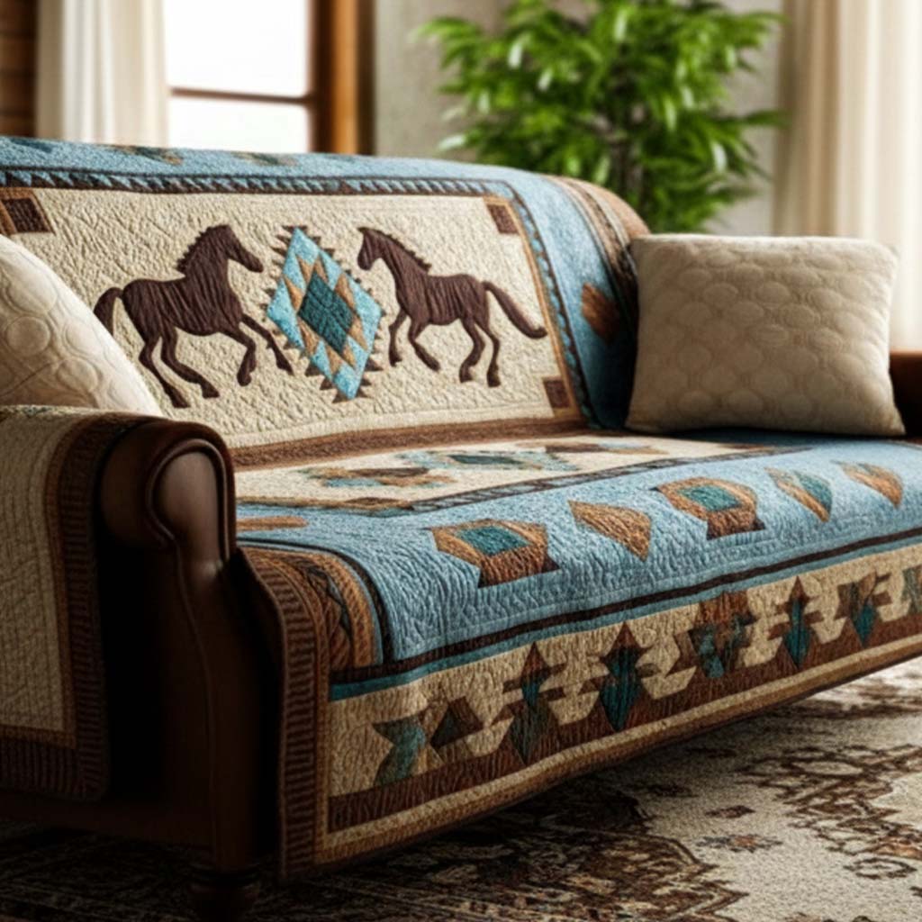Quilted sofa cover - Wild motif — view 3