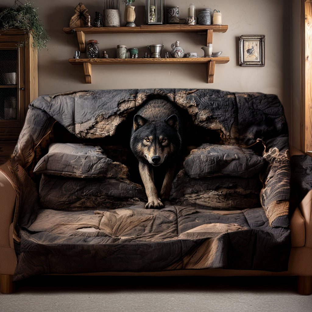Quilted sofa cover - Wild motif — view 1