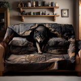 Quilted sofa cover - Wild motif — view 1