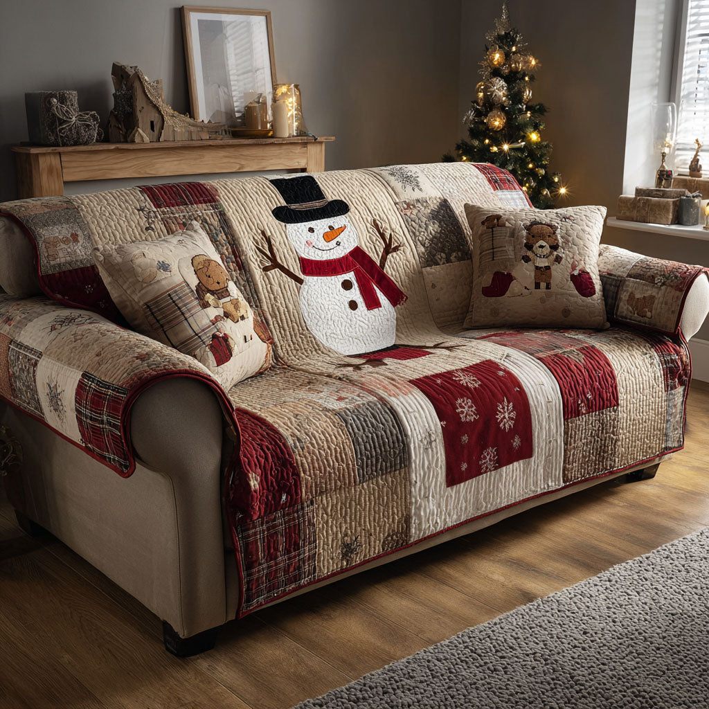 Quilted sofa cover - Winter frost — view 1