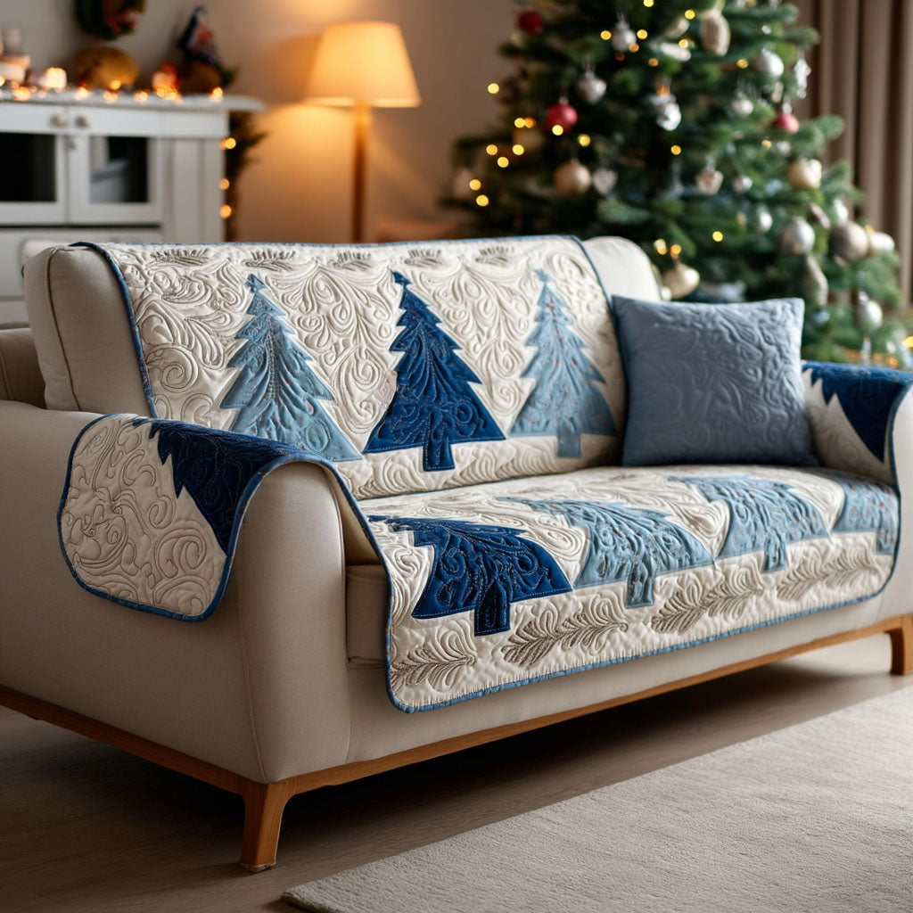 Quilted sofa cover - Winter pines — view 1