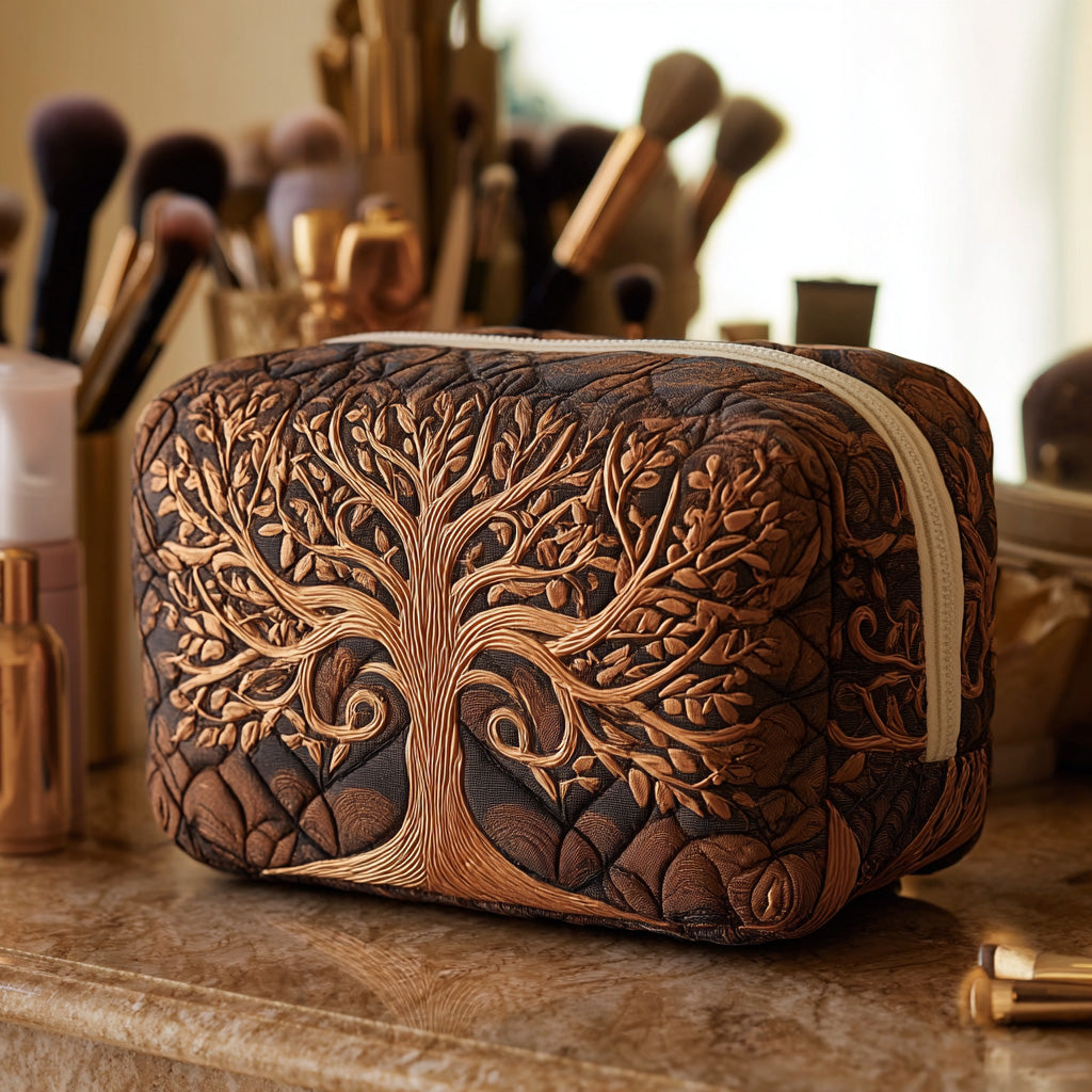 Quilted cosmetic bag - Family tree — view 1
