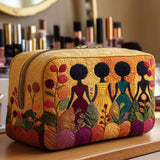 Quilted cosmetic bag - Gold details — view 1