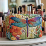 Quilted cosmetic bag - Golden dragonfly — view 1