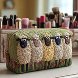 Quilted cosmetic bag with lambs — view 1