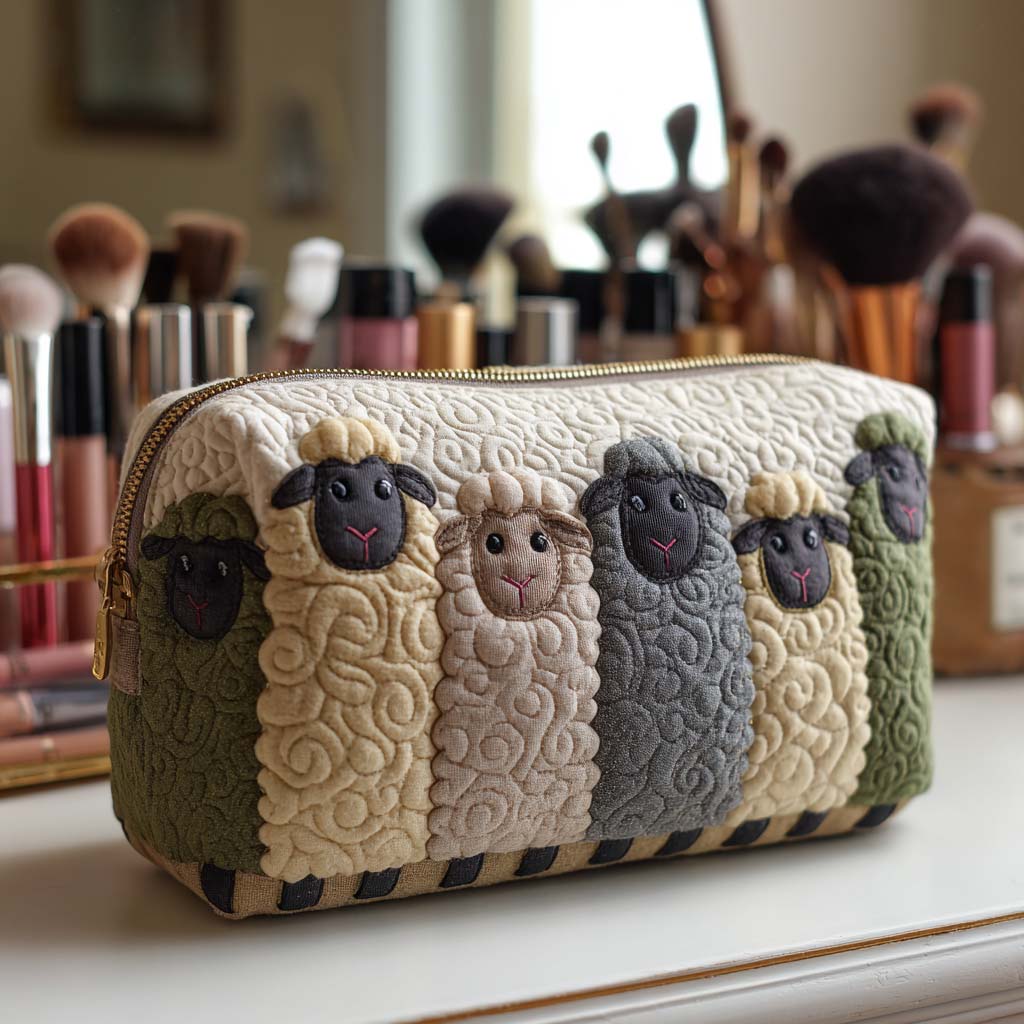 Quilted cosmetic bag with lambs — view 10
