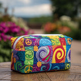 Quilted cosmetic bag - Peace sign — view 1