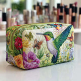 Quilted cosmetic bag - Beweglichen flowers — view 1