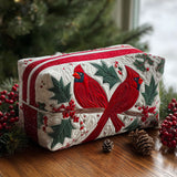 Quilted cosmetic bag - Purple flower — view 1