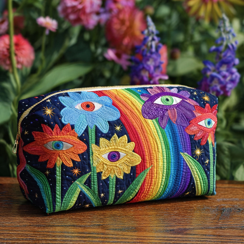 Quilted Cosmetic Bag - Boho Mushrooms — view 1