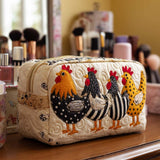 Quilted Cosmetic Bag - Sweet Hen — view 1