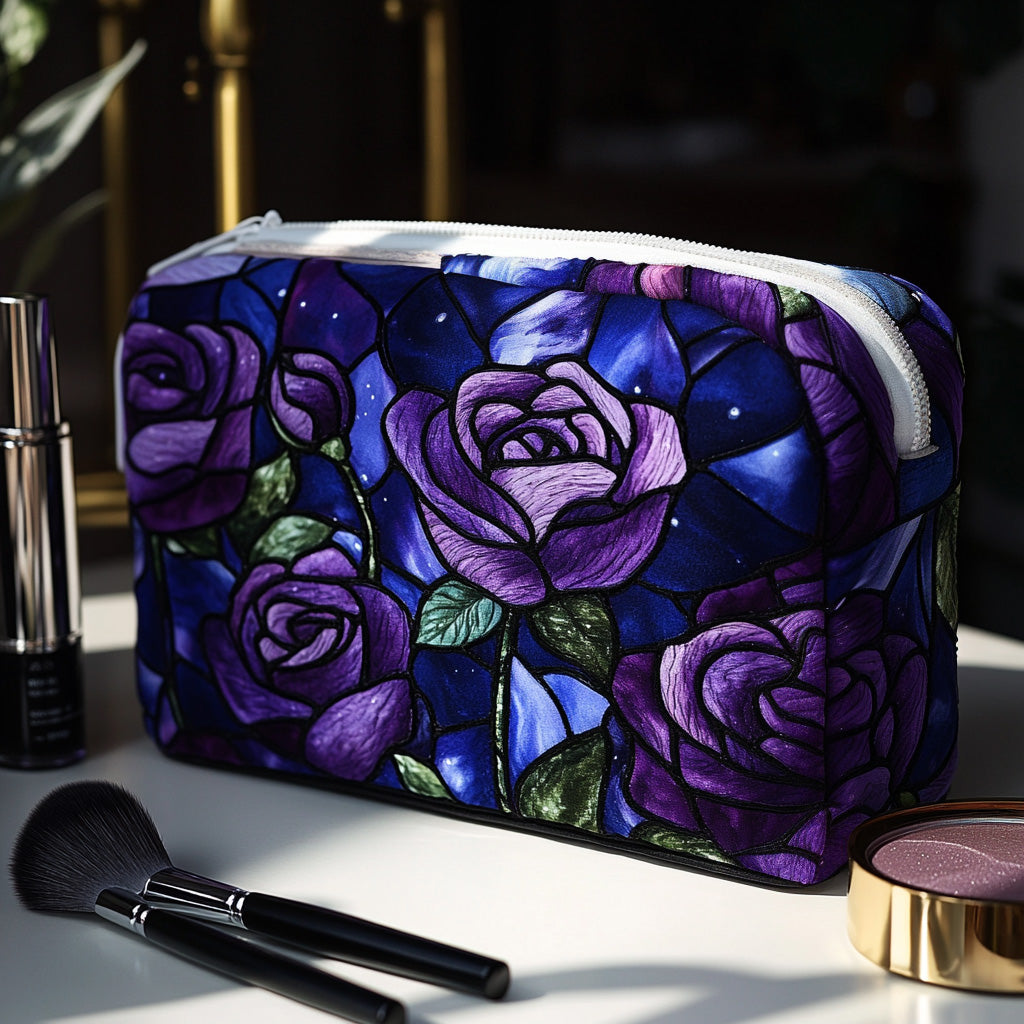 Quilted Cosmetic Bag - Night Rose — view 1