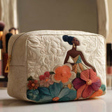 Quilted cosmetic bag - Elegant flowers — view 1