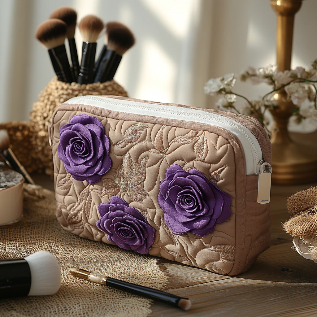 Quilted Cosmetic Bag - Enchanted Rose — view 1