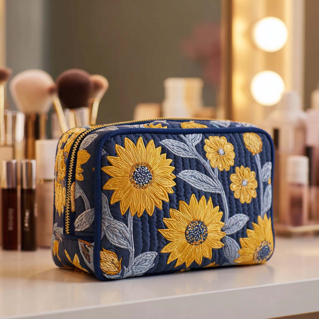 Quilted cosmetic bag - Shining flower — view 1