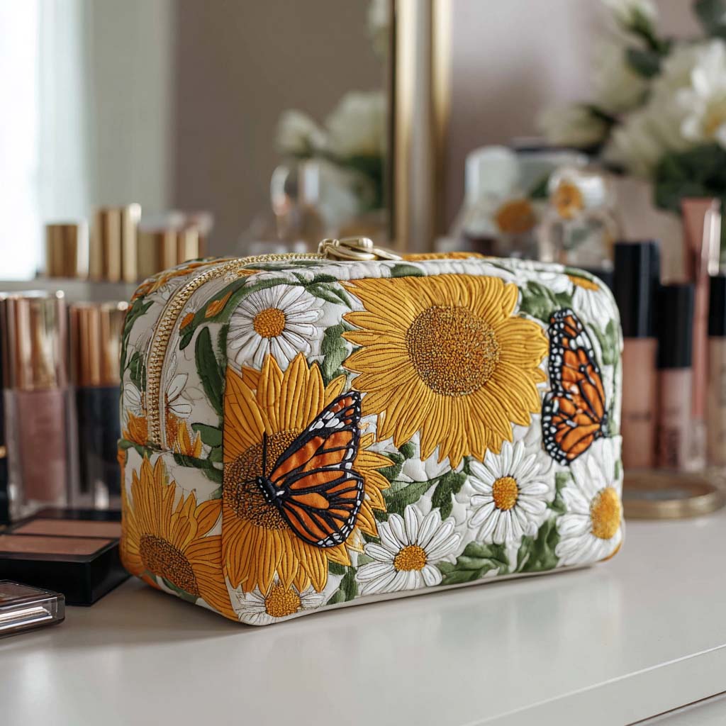 Quilted cosmetic bag - Shining flowers — view 1