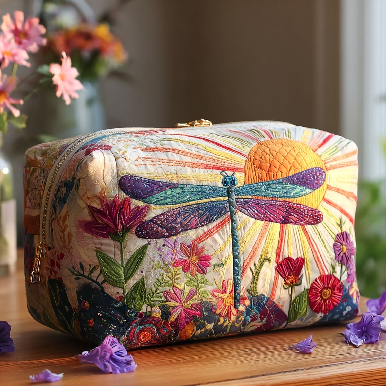 Quilted cosmetic bag - Nicely flown — view 1