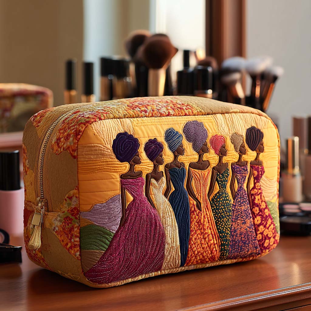 Quilted cosmetic bag - Fine pattern — view 1