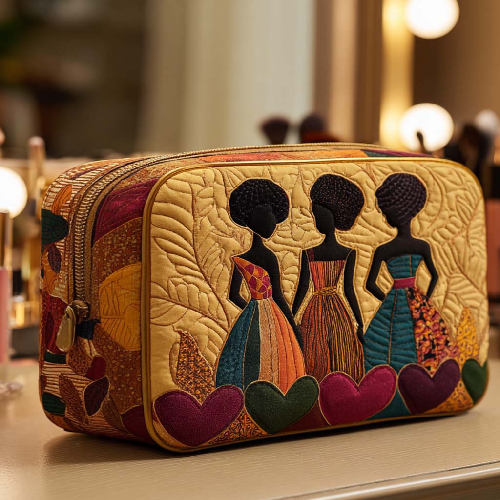 Quilted cosmetic bag - Friendship hearts — view 1