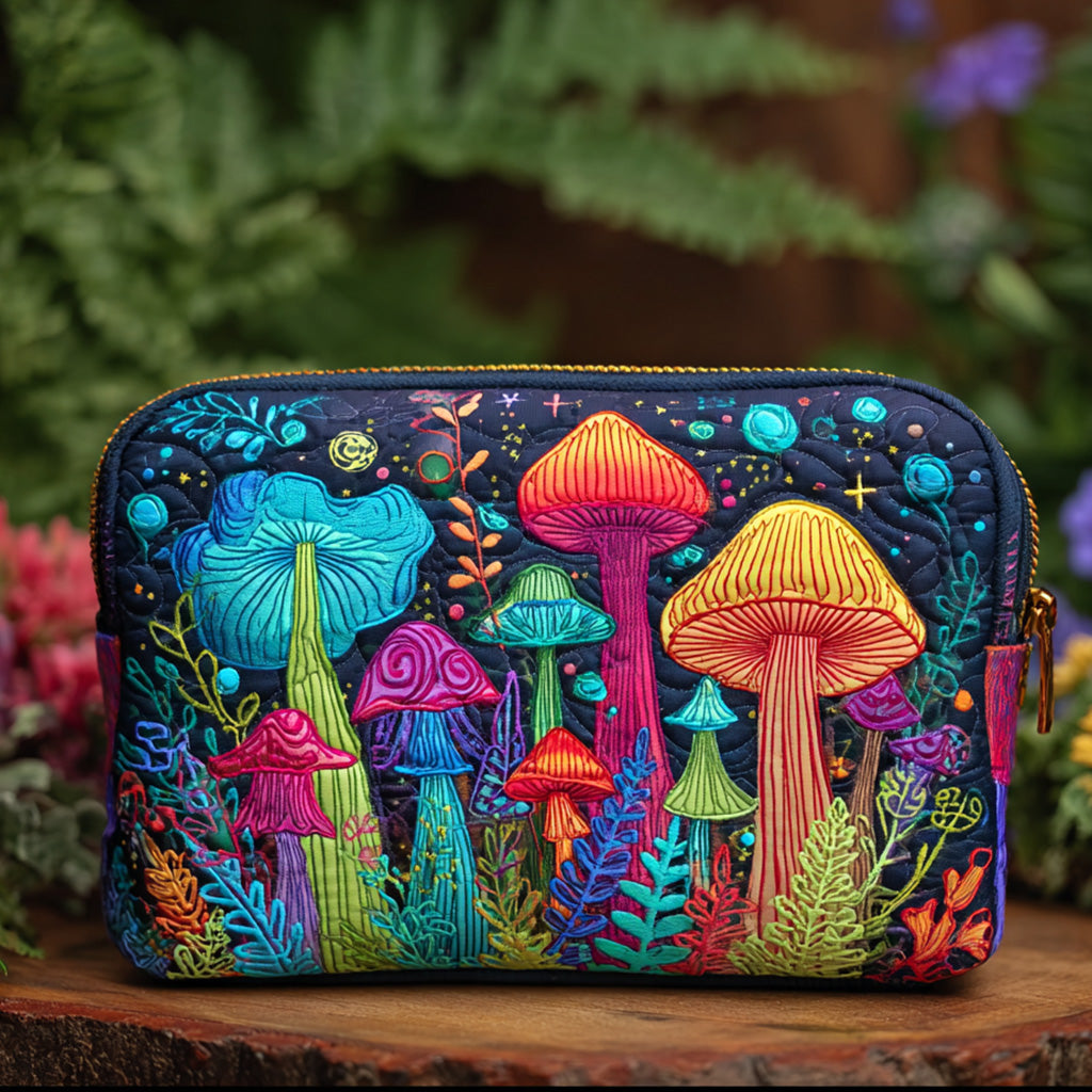 Quilted cosmetic bag - Peace mushroom — view 1