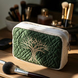 Quilted Cosmetic Bag - Light Blue Roots — view 1