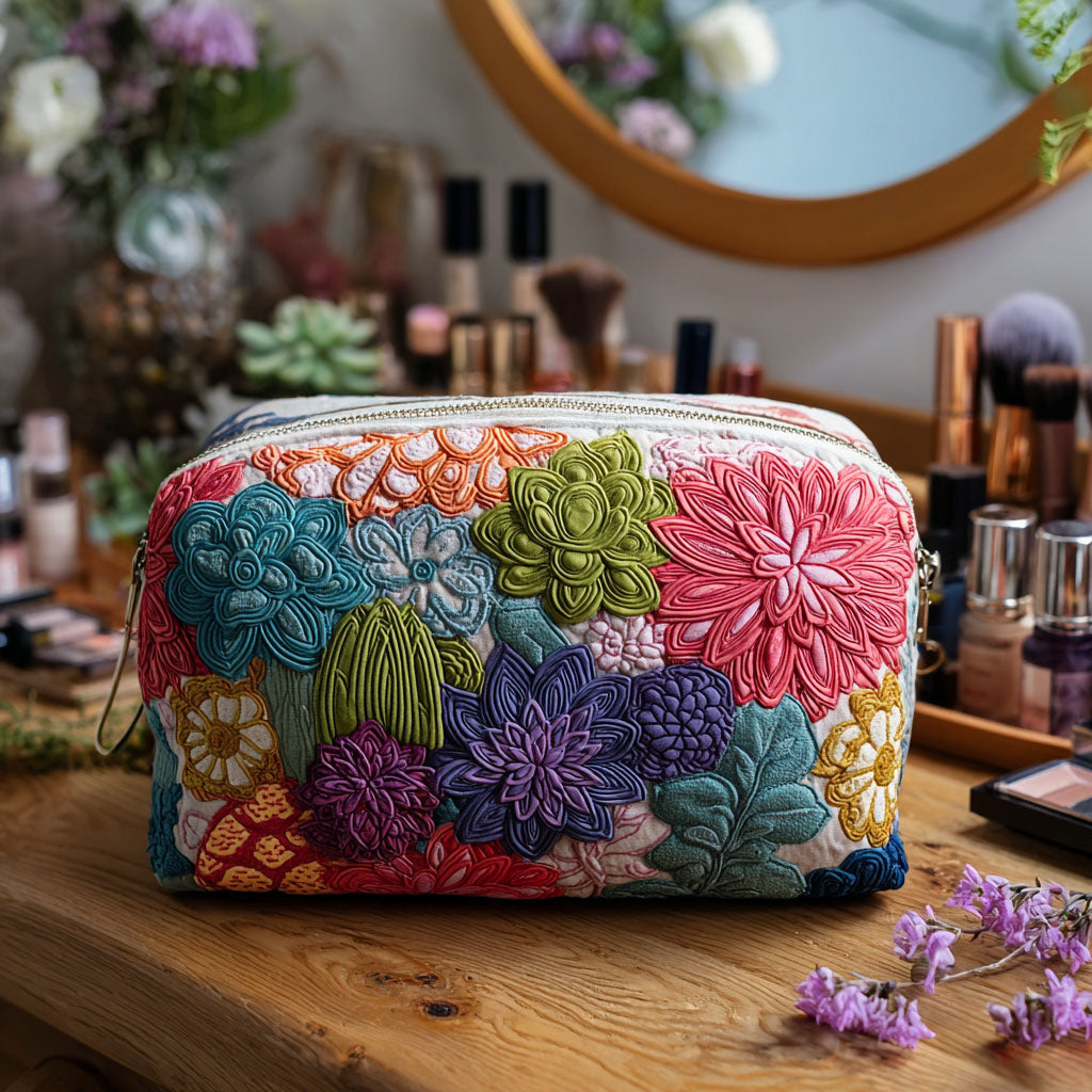 Quilted cosmetic bag - Cactus garden — view 1