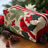 Quilted cosmetic bag - Cardinal finch and holly — view 1