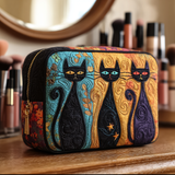 Quilted cosmetic bag - Curious cat — view 1