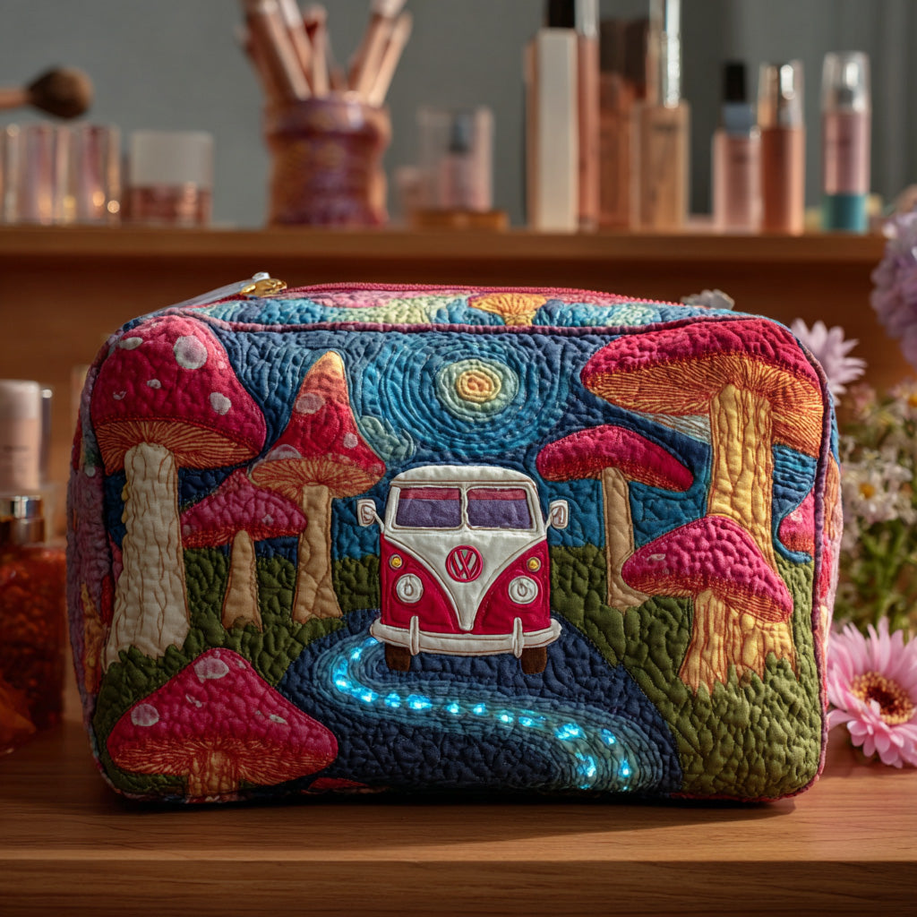 Quilted cosmetic bag - Kosmischem hippie pattern — view 1