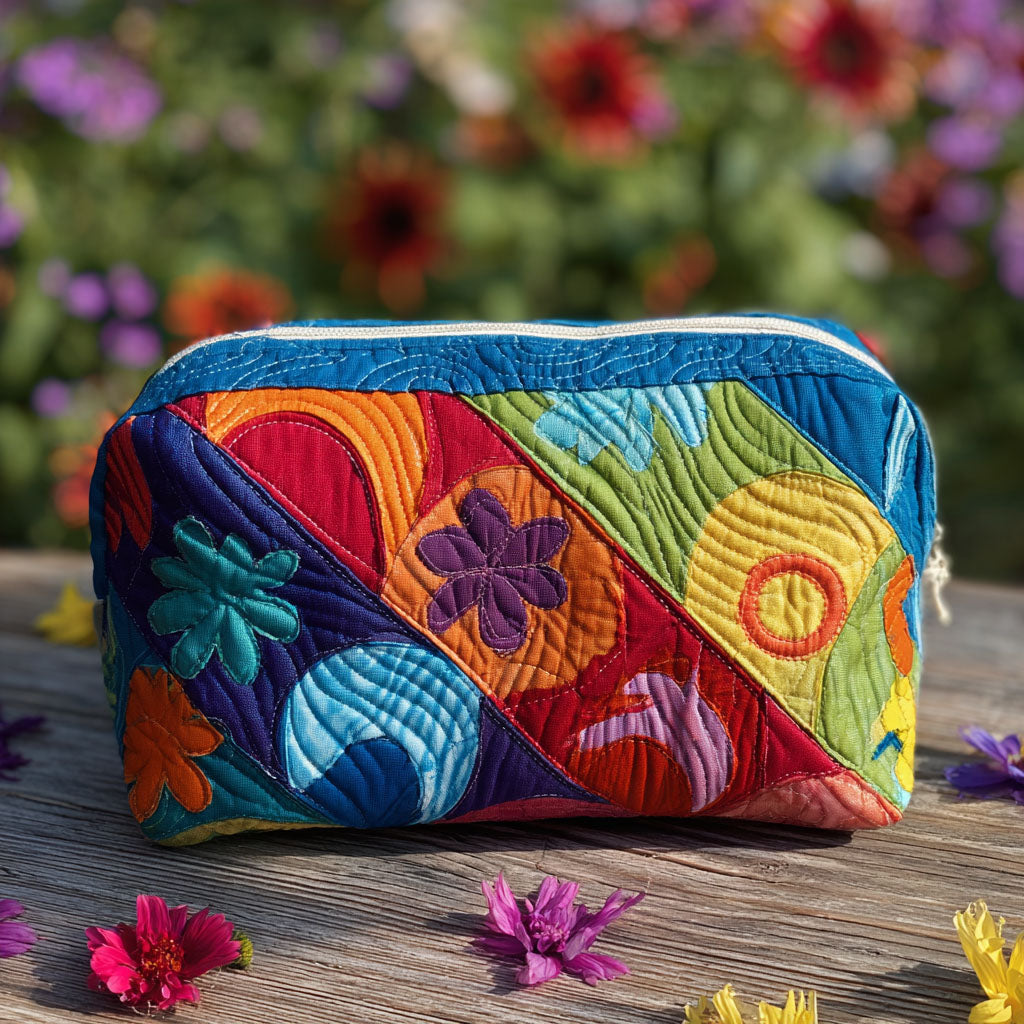 Quilted cosmetic bag - Kosmischem motif — view 1