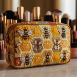 Quilted cosmetic bag - Meadow of Bees — view 1