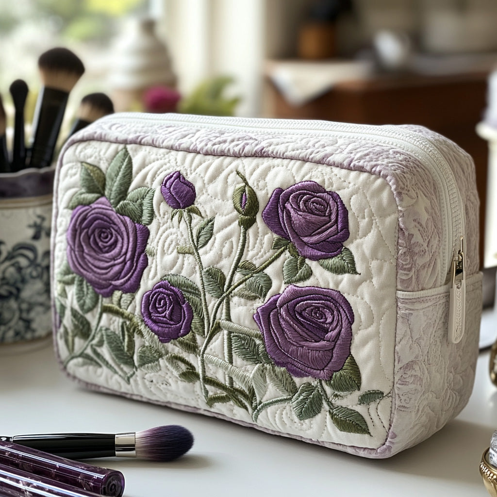 Quilted Cosmetic Bag - Moonlight Flower — view 1