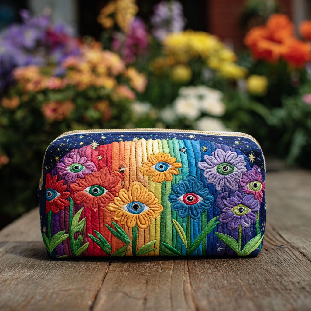 Quilted cosmetic bag - Retro forest — view 1