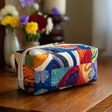Quilted Cosmetic Bag - Retro Waves — view 1