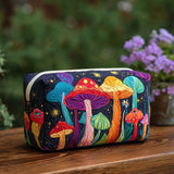 Quilted cosmetic bag - Retro mushrooms — view 1