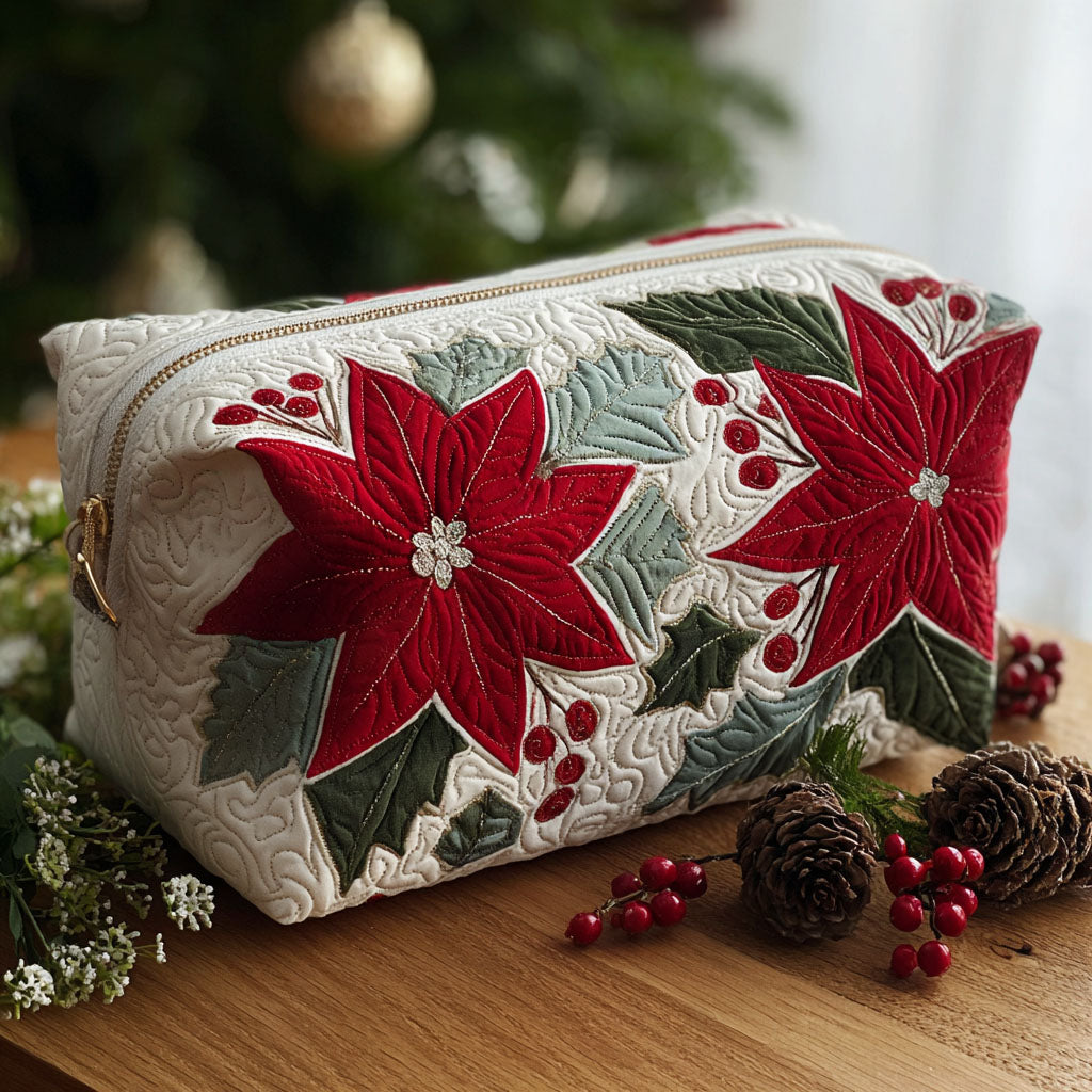 Quilted cosmetic bag - Scarlet flower — view 1