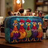 Quilted cosmetic bag - Hen and hearts — view 1