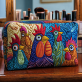 Quilted cosmetic bag - Hen and flowers — view 1