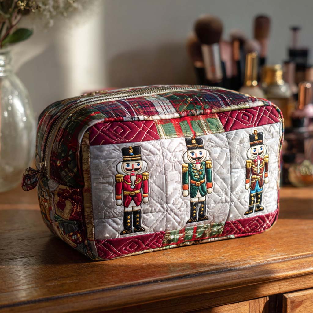 Quilted Cosmetic Bag - Cheerful Nutcracker — view 1
