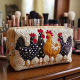 Quilted cosmetic bag - Merry Hen — view 1