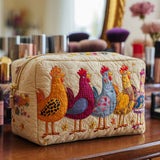 Quilted cosmetic bag - Merry Hen — view 1